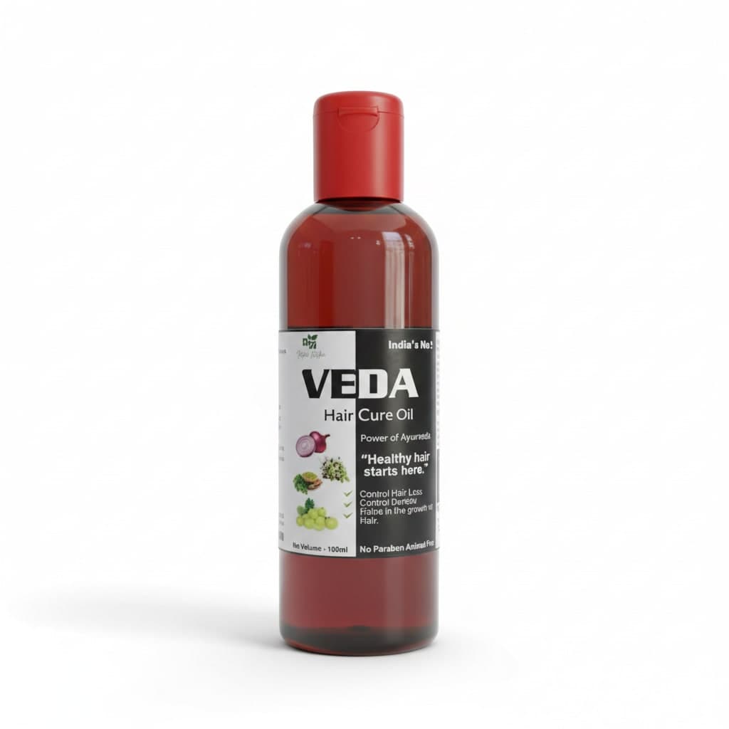 Veda Hair Cure Oil – Ayurvedic Hair Growth & Anti-Hairfall Oil (100ml)
